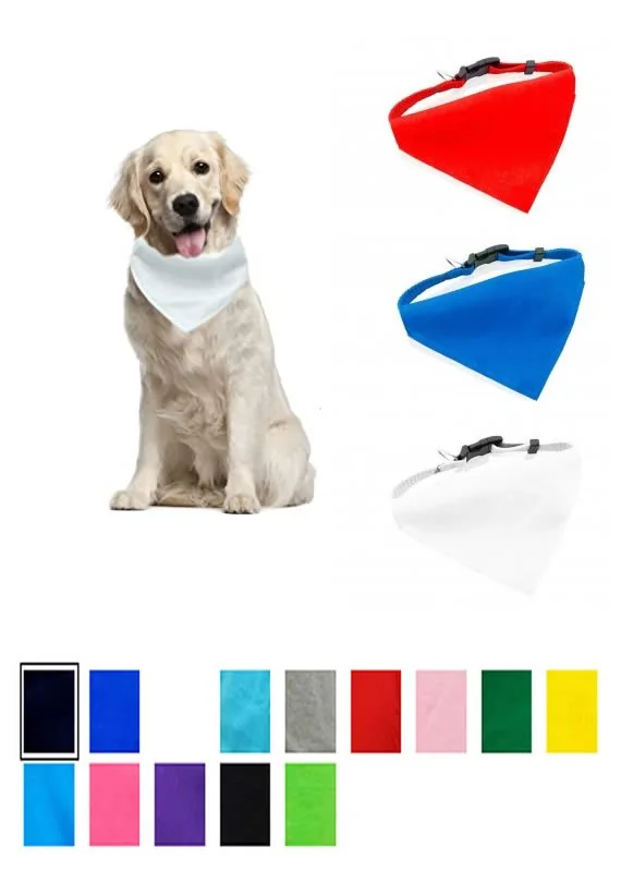 Bandana con collar ajustable para perro personalizada con logo