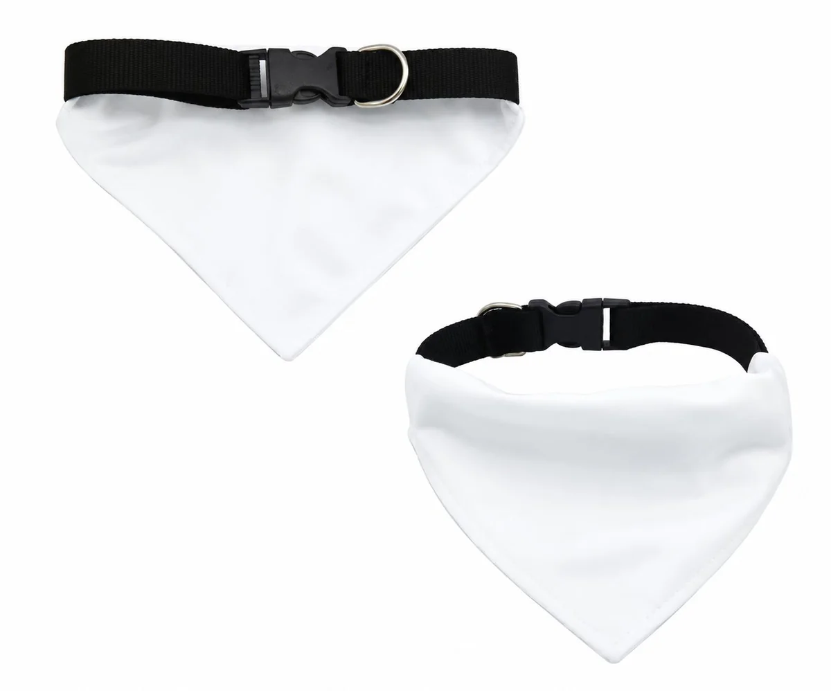 Bandana blanca para sublimación con collar regulable