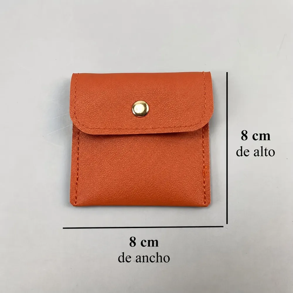 Estuche joyería naranja medidas 8x8 cm