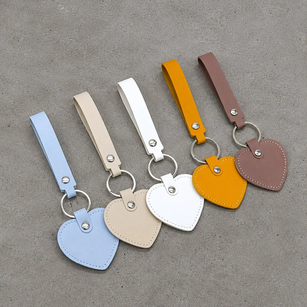 Llaveros corazón PU cuero 5 colores personalizados mayorista Chile