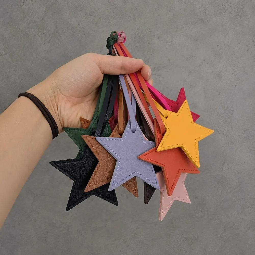 Llaveros estrella PU cuero multicolor 10 colores personalizados mayorista Chile